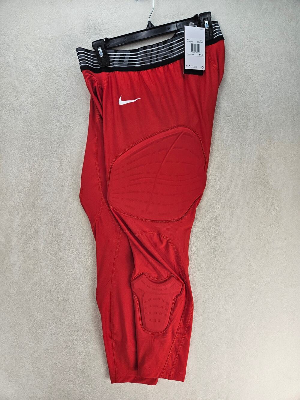 NIKE MEN'S 3XL TALL NBA PRO RED HYPERSTRONG COMPRESSION PADDED BASKETBALL TIGHTS